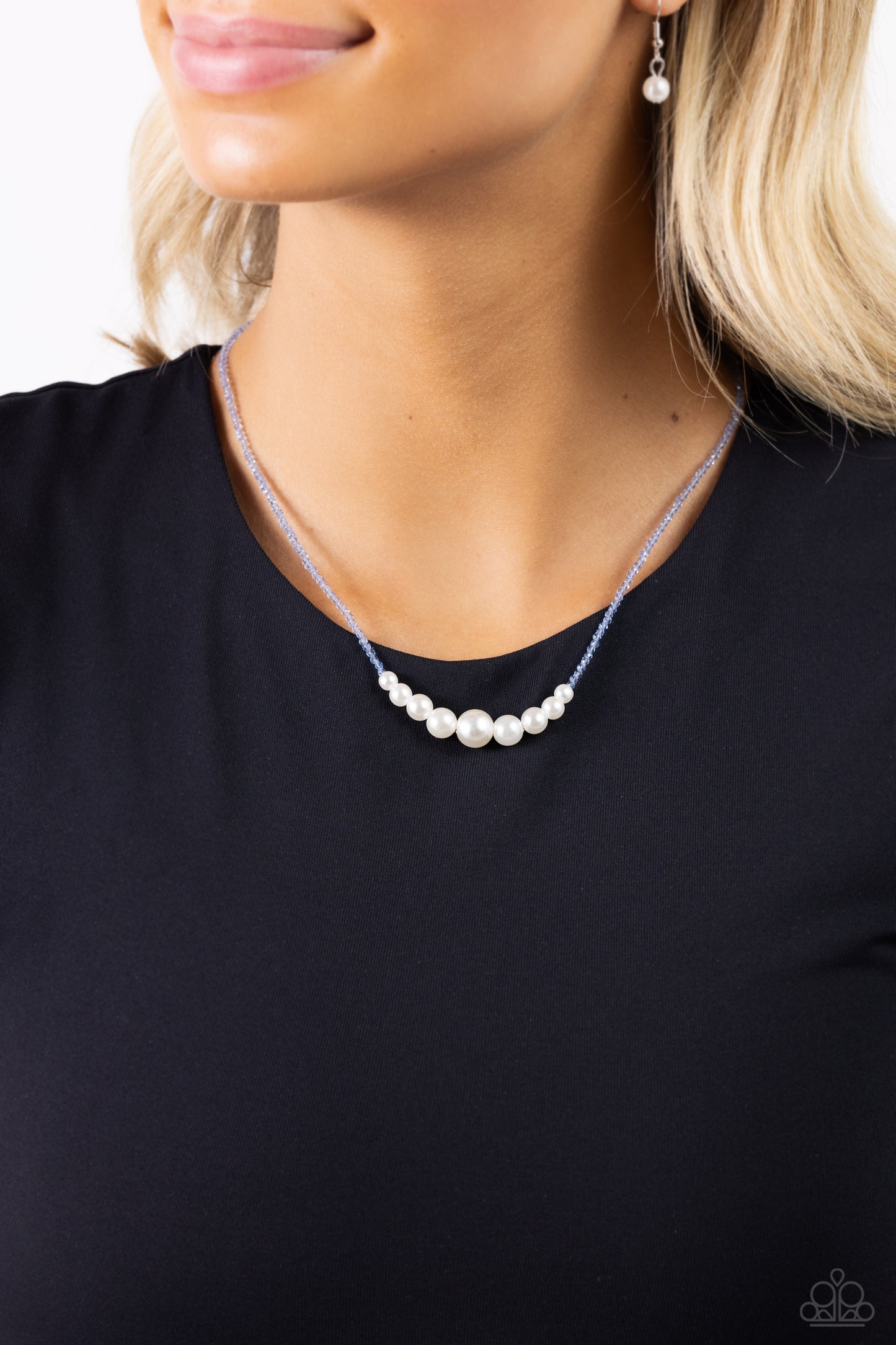 Paparazzi White Collar Whimsy - Blue Necklace P2DA-BLXX-196XX