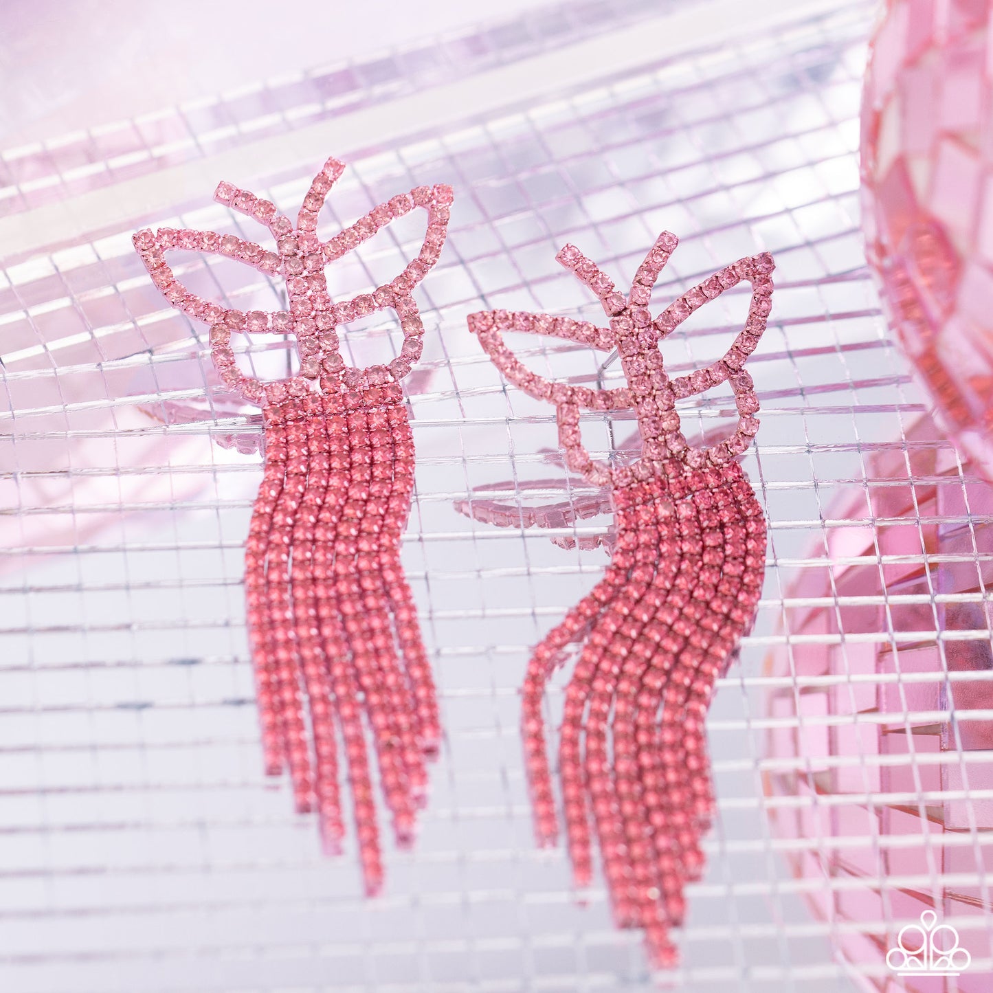 Paparazzi Billowing Butterflies - Pink Earrings  P5PO-PKXX-090XX