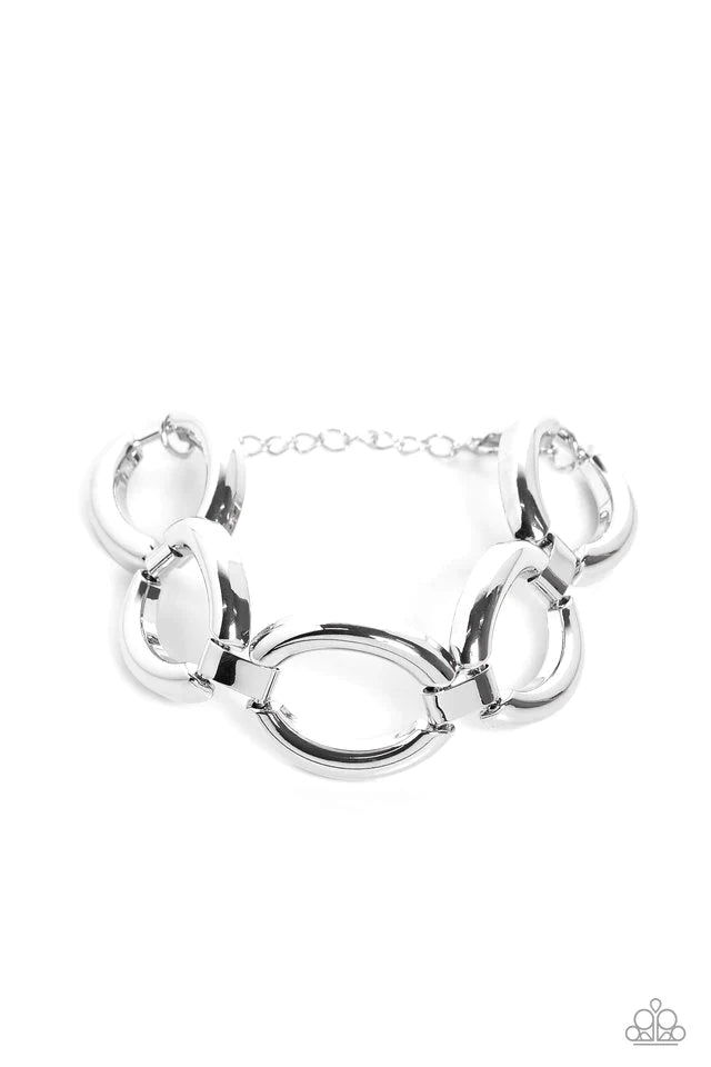 Paparazzi Bracelet ~ Constructed Chic - Silver