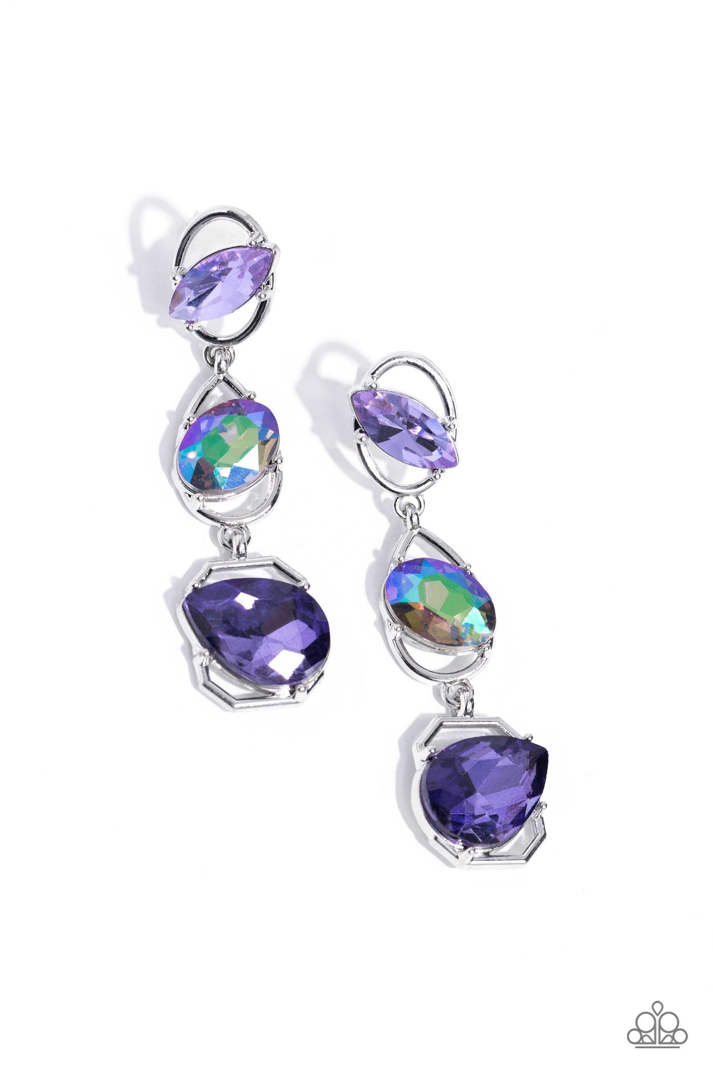 Paparazzi Dimensional Dance - Purple Post Earring  P5PO-PRXX-020XX