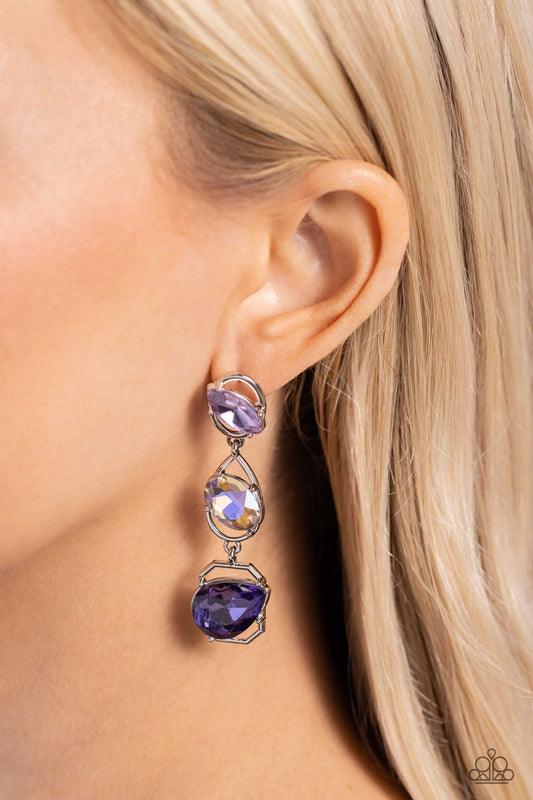 Paparazzi Dimensional Dance - Purple Post Earring  P5PO-PRXX-020XX