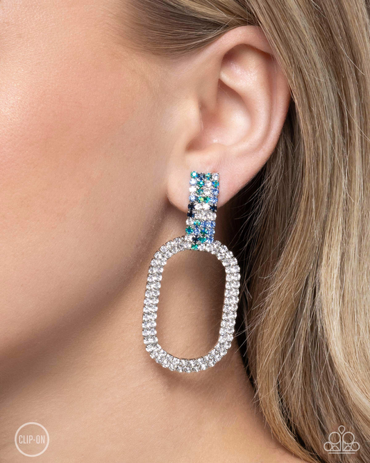 Guarded Glitz - Blue Clip On Earring P5CO-BLXX-072XX