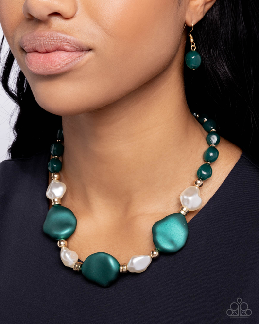 Paparazzi Forever Feature - Green Necklace P2RE-GRXX-302XX