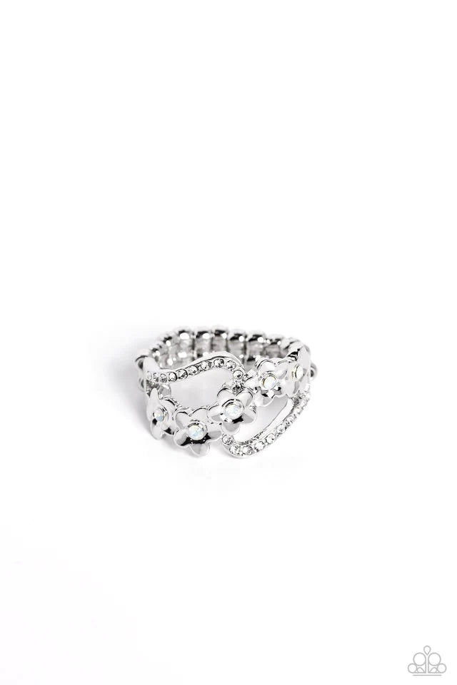 Paparazzi Ring ~ Captivating Corsage - White