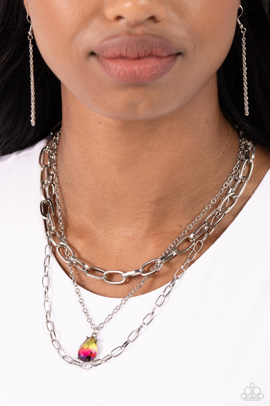 Paparazzi Teardrop Tiers - Multi Necklace P2CH-MTXX-046XX