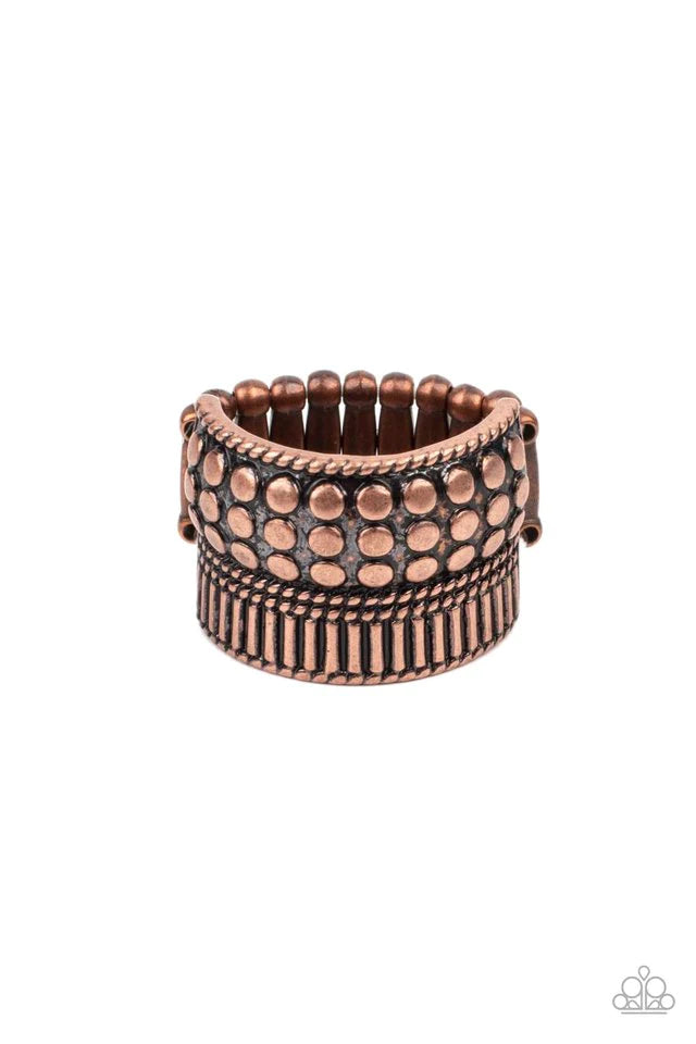 Paparazzi Ring ~ Tenacious Texture - Copper