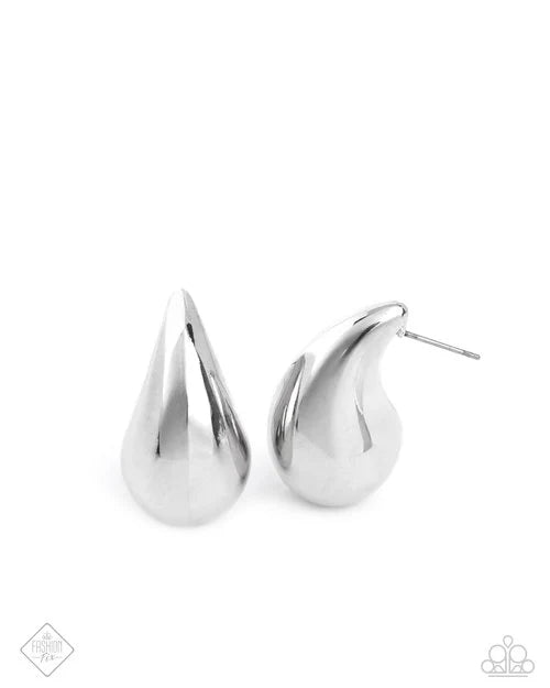 Paparazzi Raindrop Reveal Earrings-Silver Post Earring