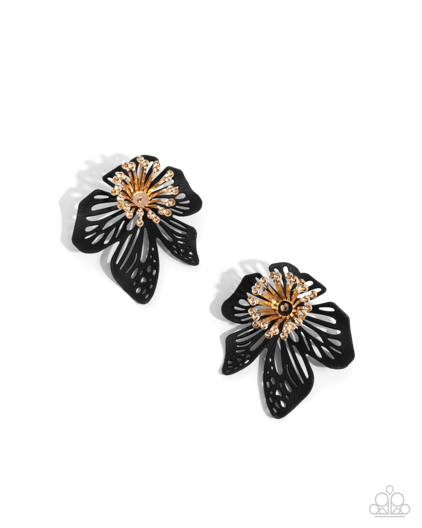 Paparazzi Wonderland Wallflower - Black Post Earring P5PO-BKXX-270XX