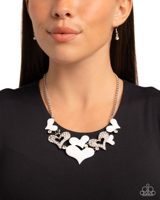 Paparazzi Room in My Heart for More - White Necklace P2ST-WTXX-158XX