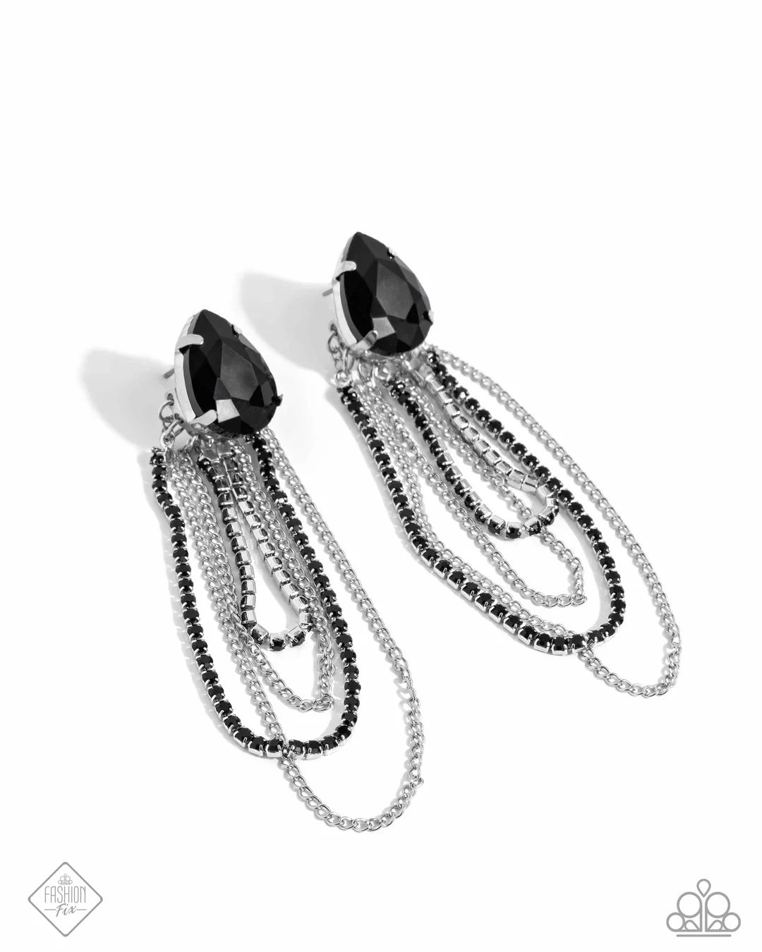 Paparazzi Vicious Venture - Black Post Earring