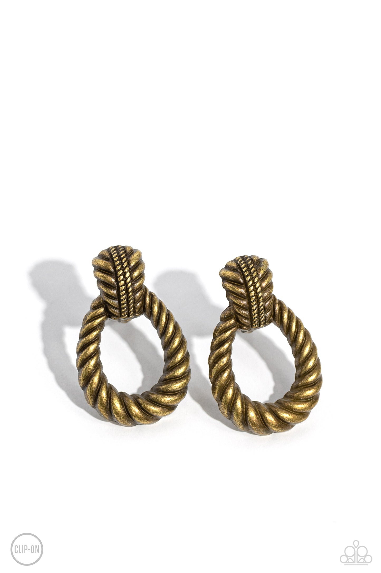 Paparazzi Roping Rodeo - Brass Clip Earring P5CO-BRXX-033XX