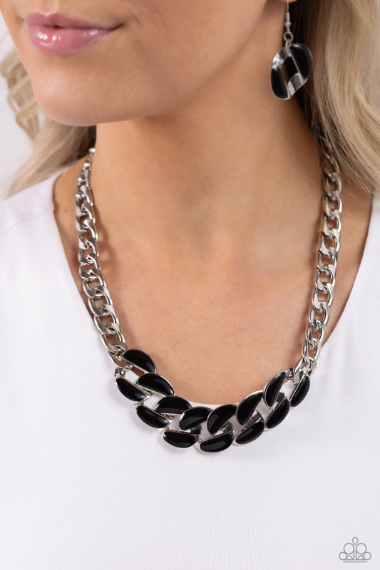 Paparazzi CURB Craze - Black Necklace P2ED-BKXX-202XX