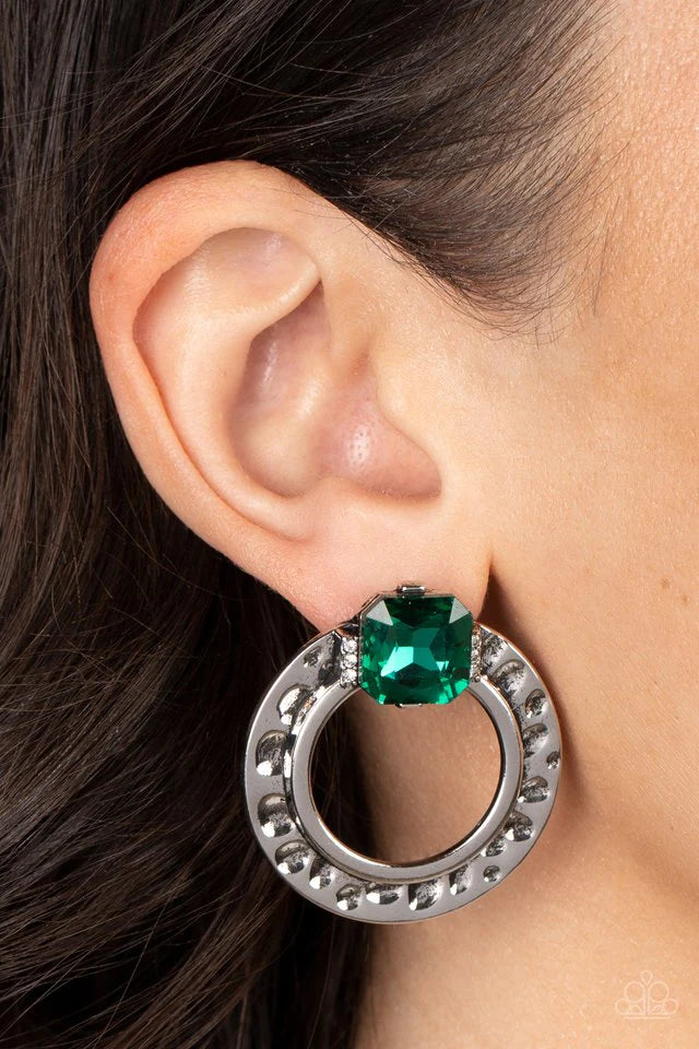 Paparazzi Earring ~ Smoldering Scintillation - Green