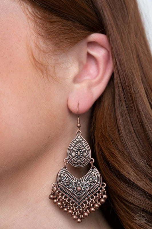 Paparazzi Earring ~ Music To My Ears - Copper