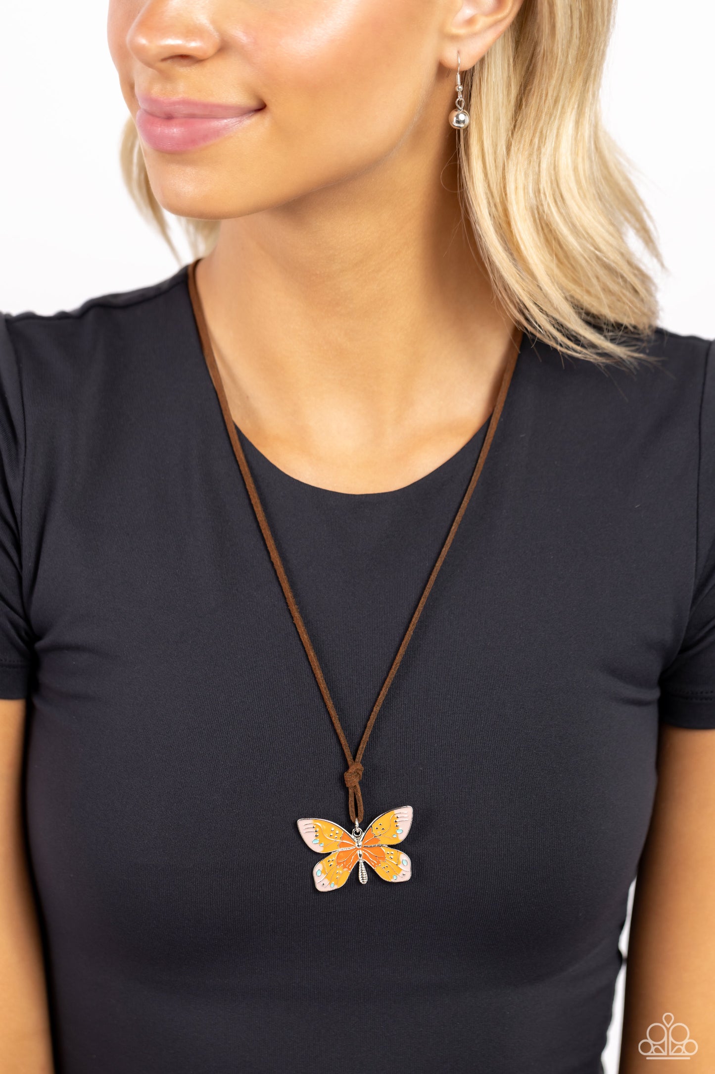 Paparazzi Winged Wanderer - Orange Necklace  P2WH-OGXX-278XX