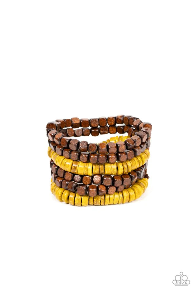 Paparazzi Bracelet ~ Fiji Fiesta - Yellow