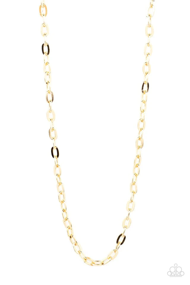 Paparazzi Necklace ~ Interference - Gold