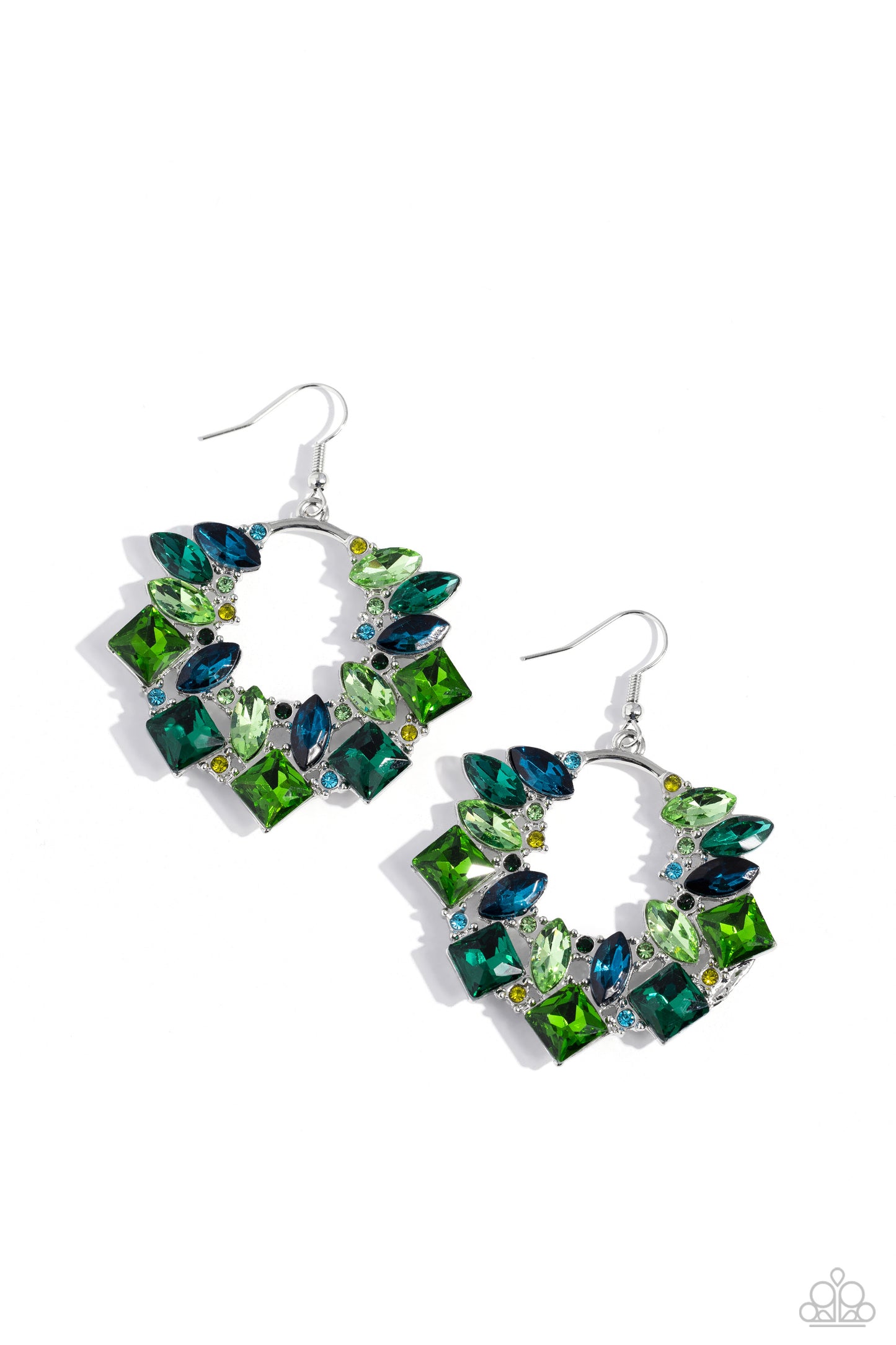 Paparazzi Wreathed in Watercolors - Green Earring   P5ST-GRXX-032XX