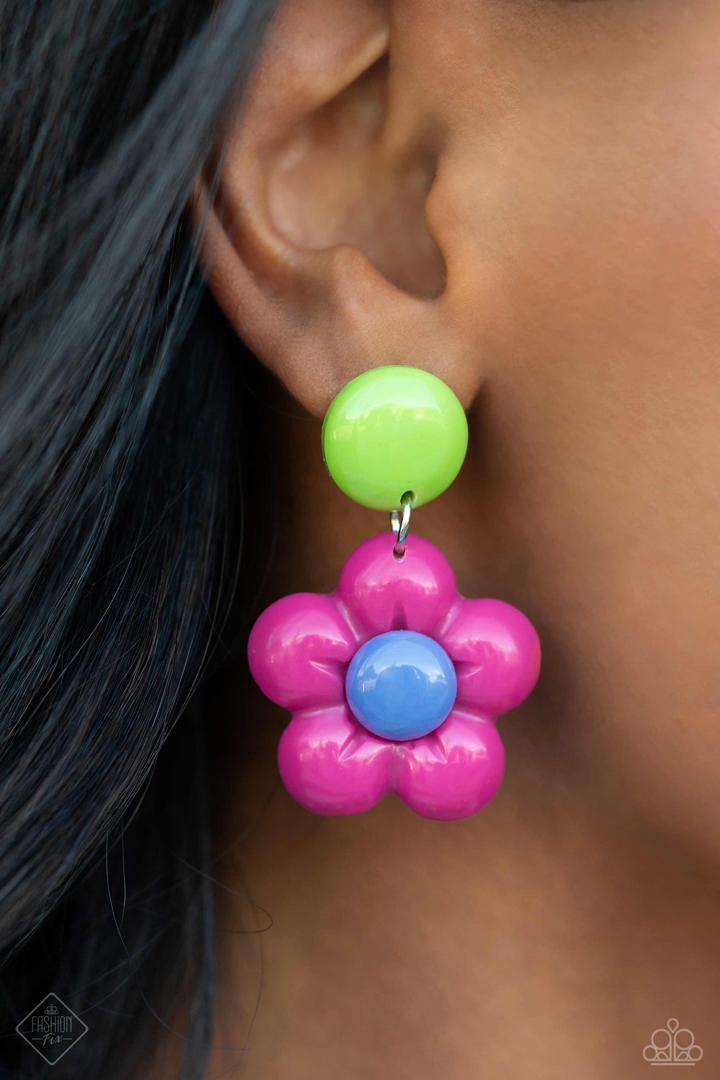 Paparazzi Poppin Posies - Pink Post Earring Item #P5PO-PKXX-100QR