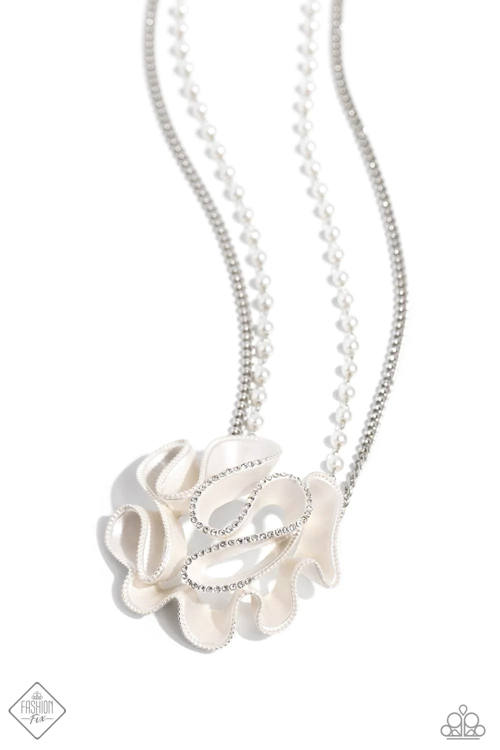 Paparazzi Pleated Power - White necklace