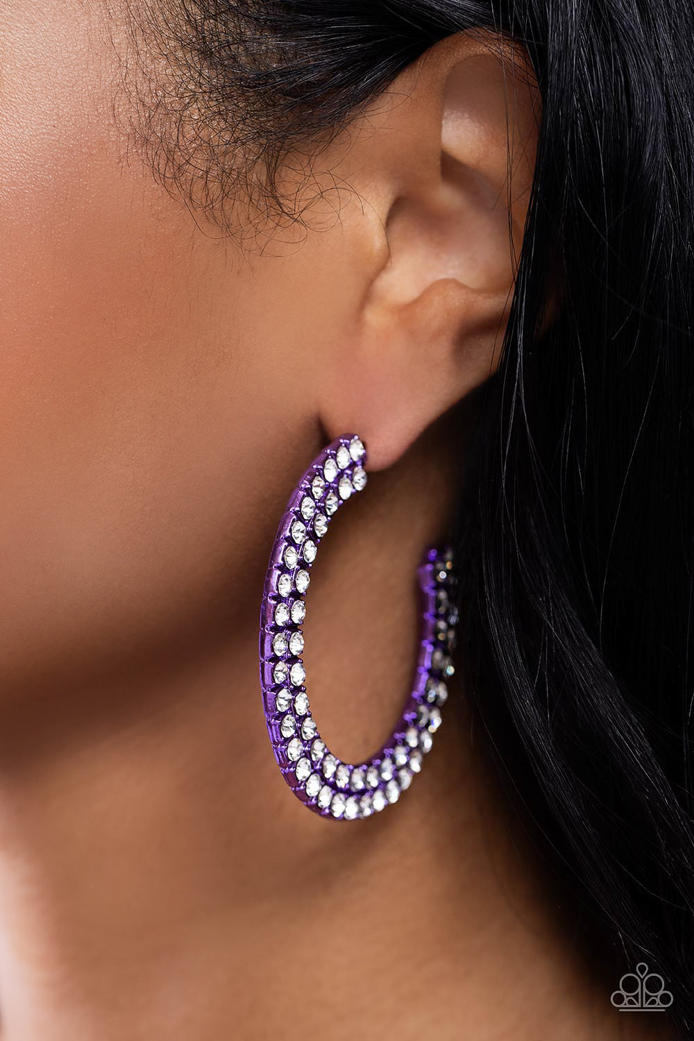 Paparazzi Flawless Fashion - Purple Post HOOP Earring P5HO-PRXX-023XX