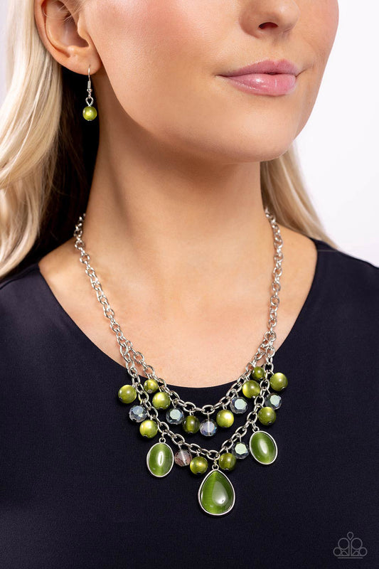 Paparazzi Dewy Disposition - Green Necklace P2RE-GRXX-292XX