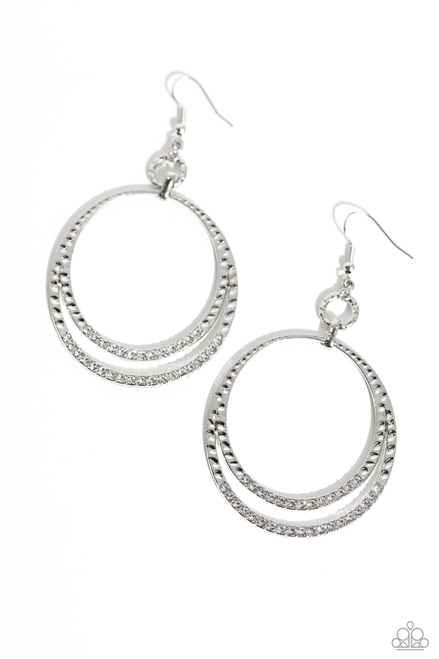 Paparazzi Spin Your HEELS - White Earrings  P5RE-WTXX-596XX