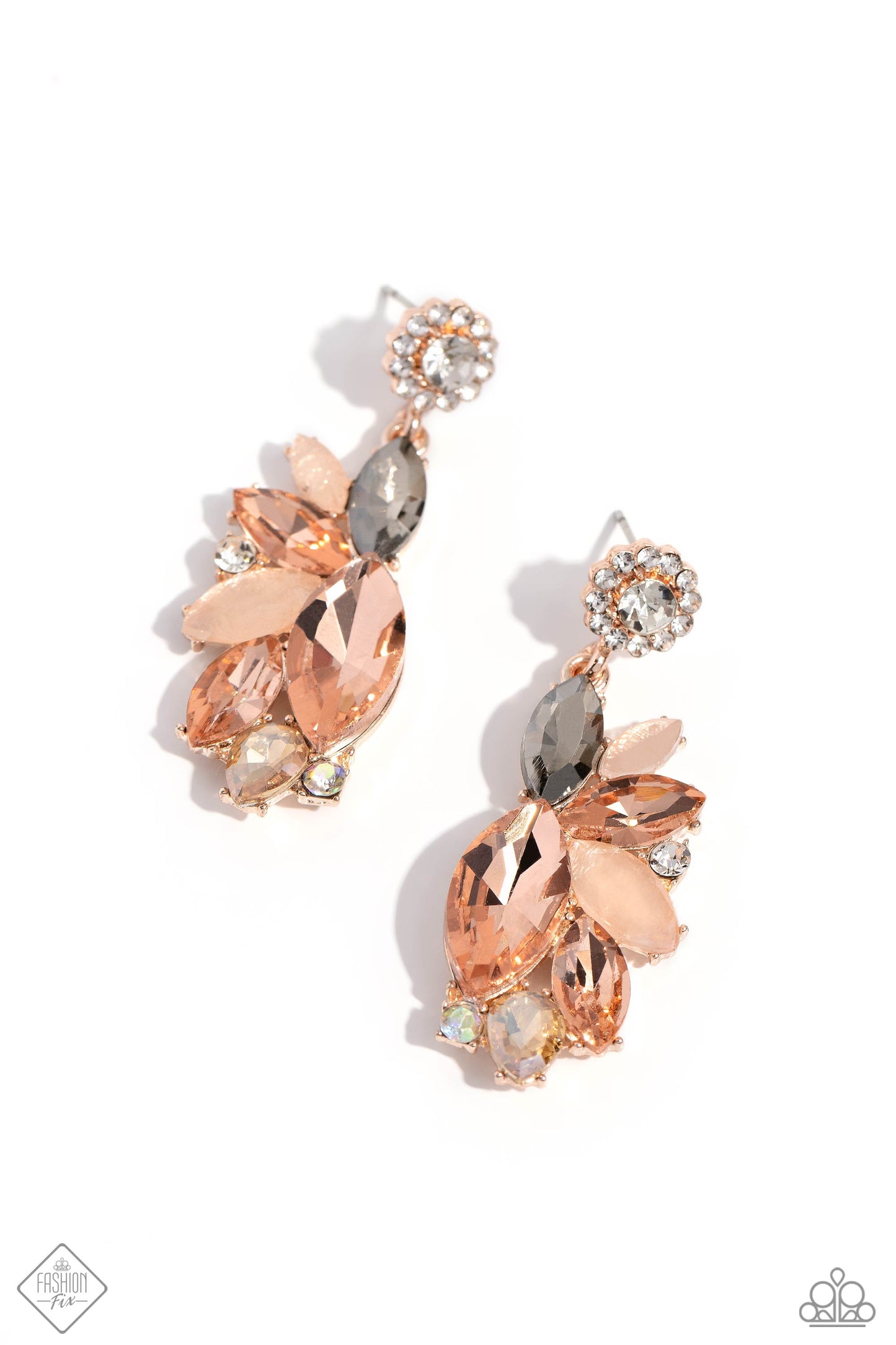 Paparazzi Soft Sashay - Rose Gold Post Earrings Item #P5PO-GDRS-271SV