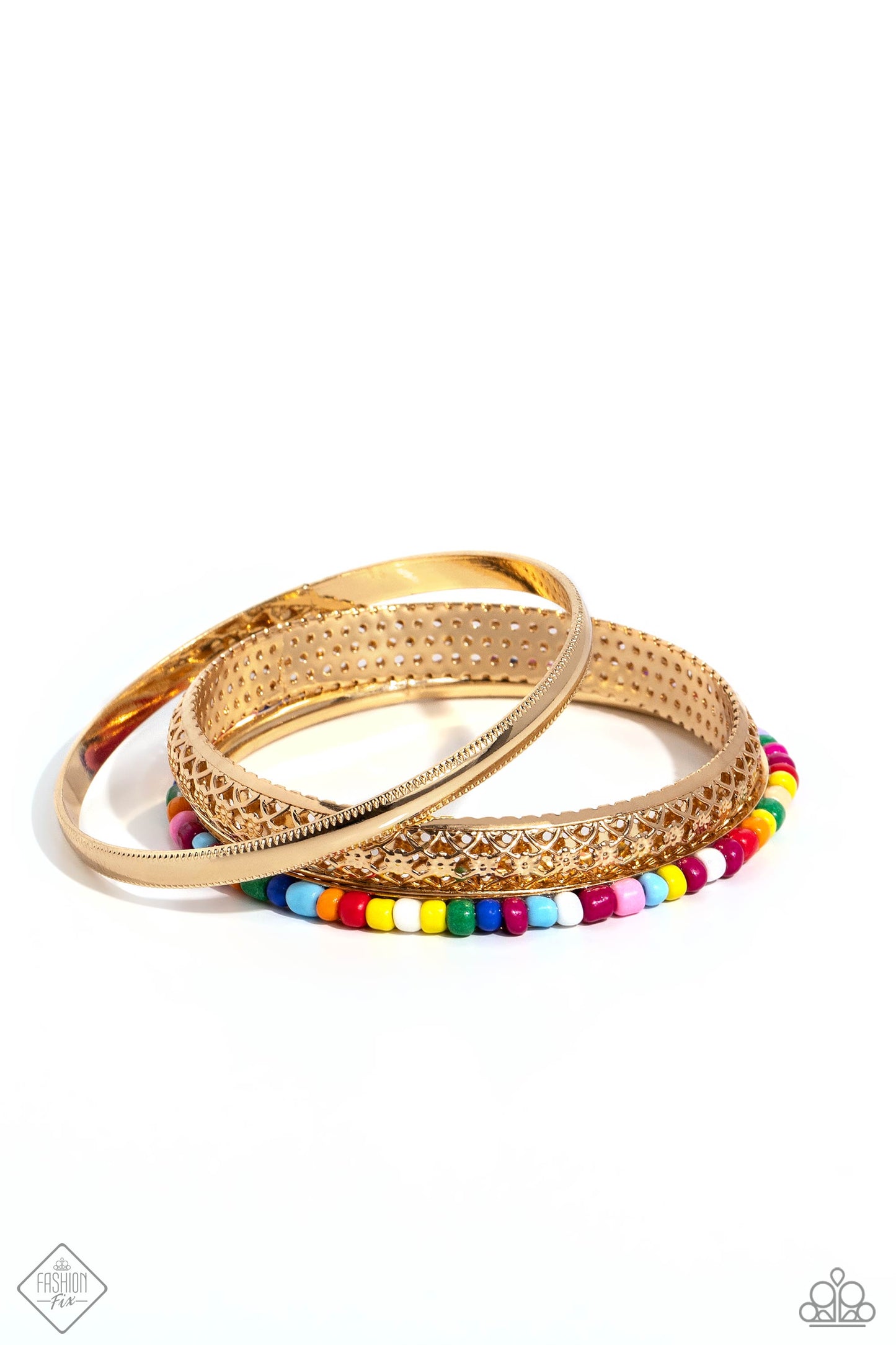 Paparazzi Multicolored Medley - Gold Bracelet Item #P9BA-GDXX-131SU