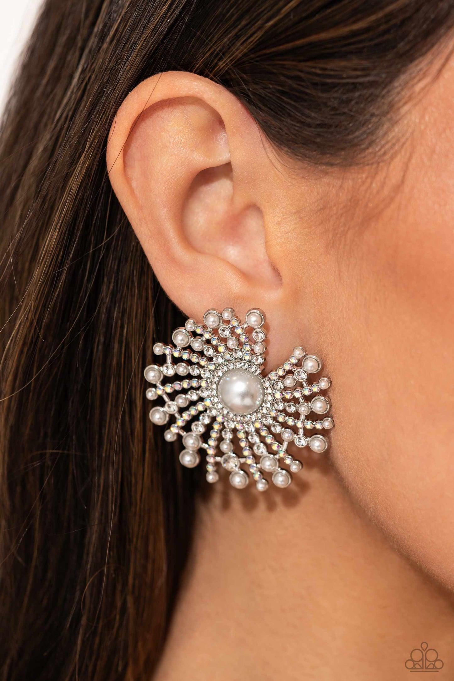 Paparazzi Fancy Fireworks-Silver Earring