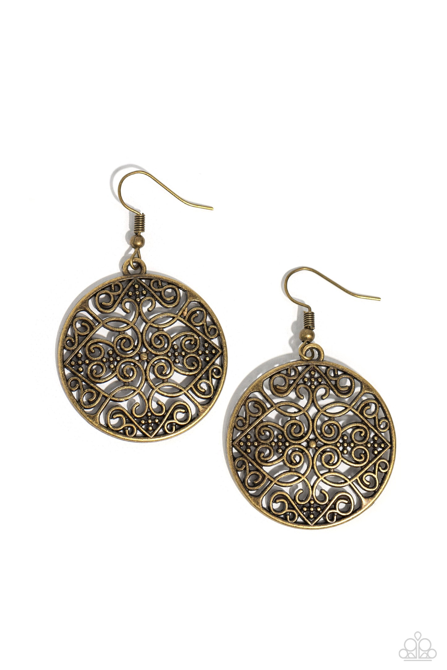 Paparazzi Dubai Décor - Brass Earring P5WH-BRXX-141XX