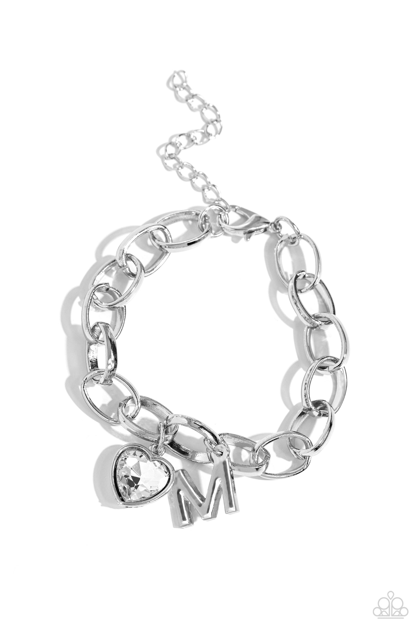 Paparazzi Guess Now Its INITIAL - White Bracelet M  P9BA-WTXX-047XX