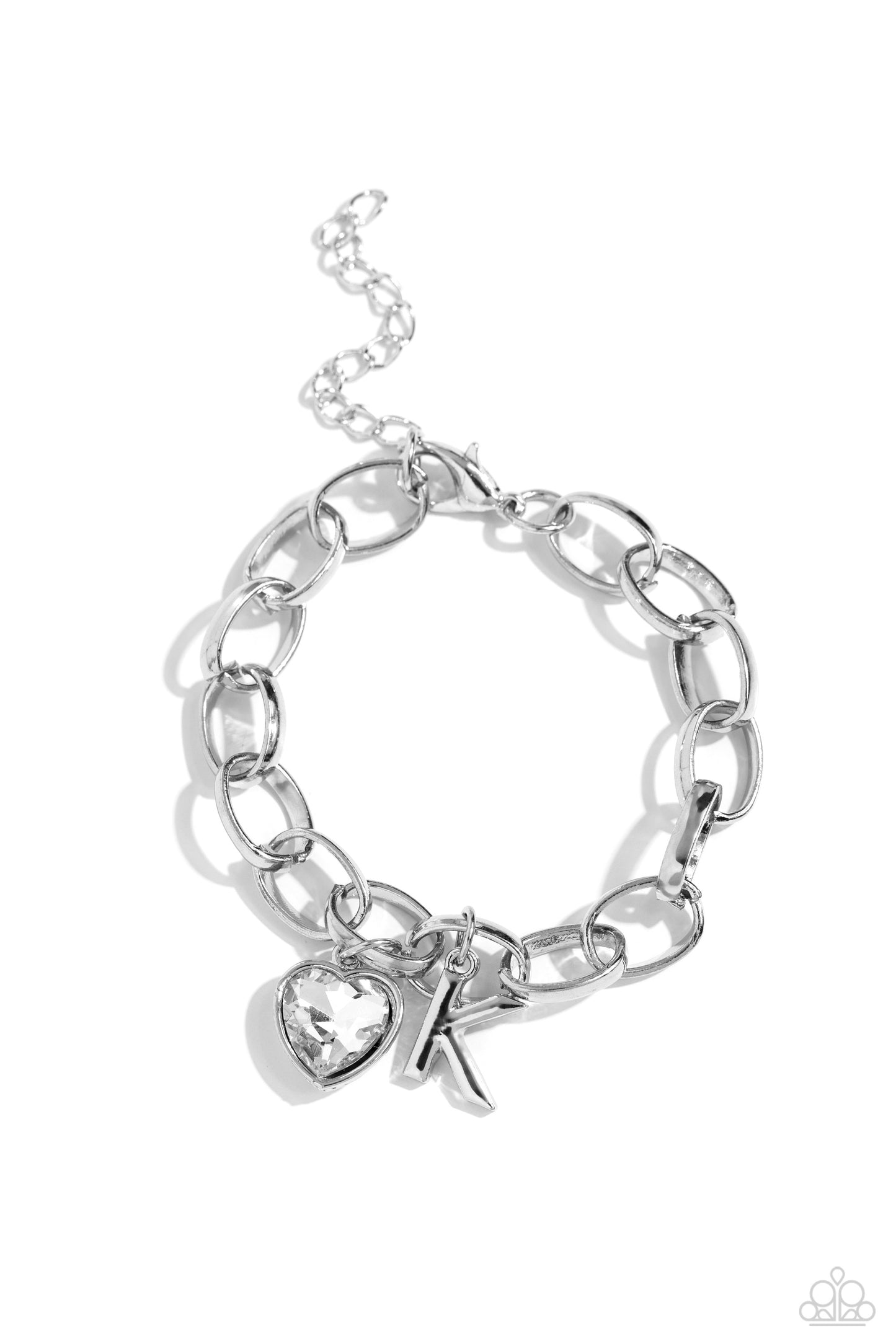 Paparazzi Guess Now Its INITIAL - White Bracelet K  P9BA-WTXX-045XX