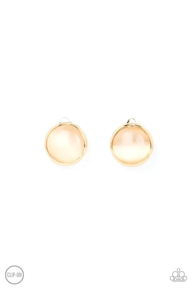 Paparazzi Cool Pools - Gold Clip Earring