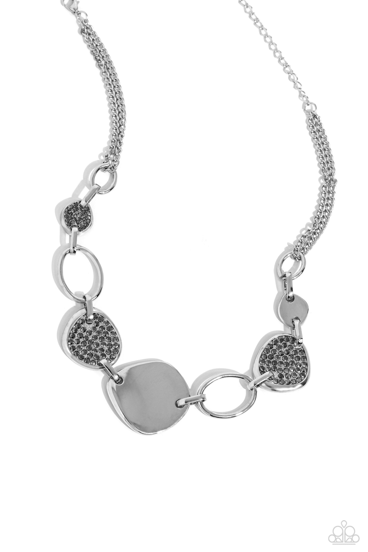 Paparazzi Asymmetrical Attention - Silver Necklace P2RE-SVXX-473XX