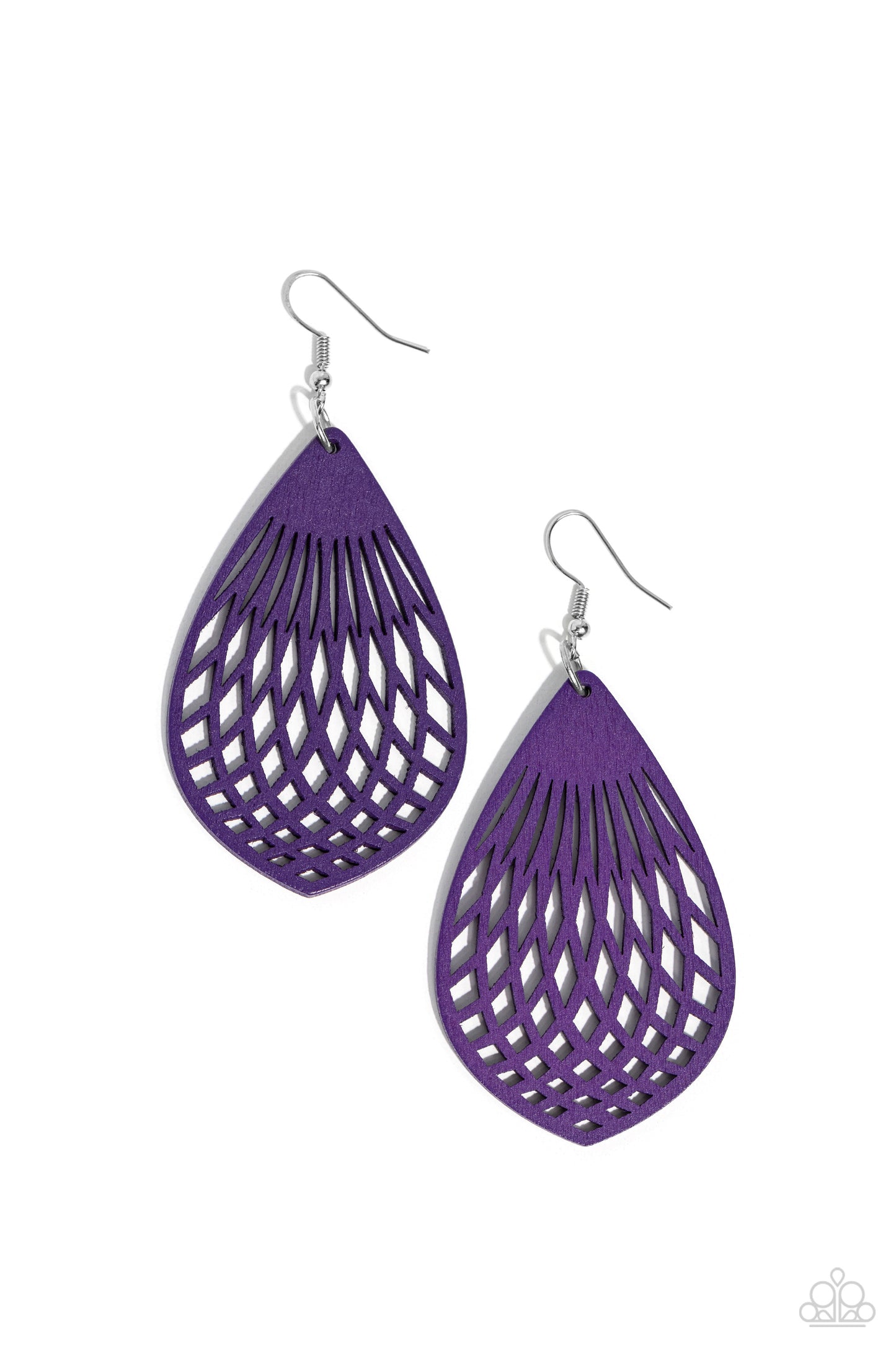 Paparazzi Caribbean Coral - Purple Wood Earring P5SE-PRXX-081XX