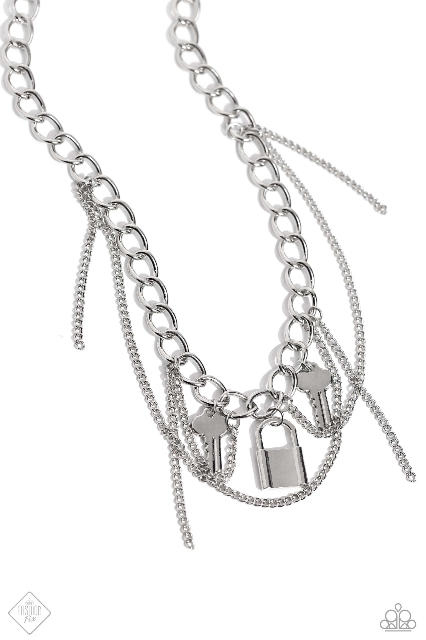 Paparazzi Against the LOCK - Silver Necklace Item #P2IN-SVXX-263SJ