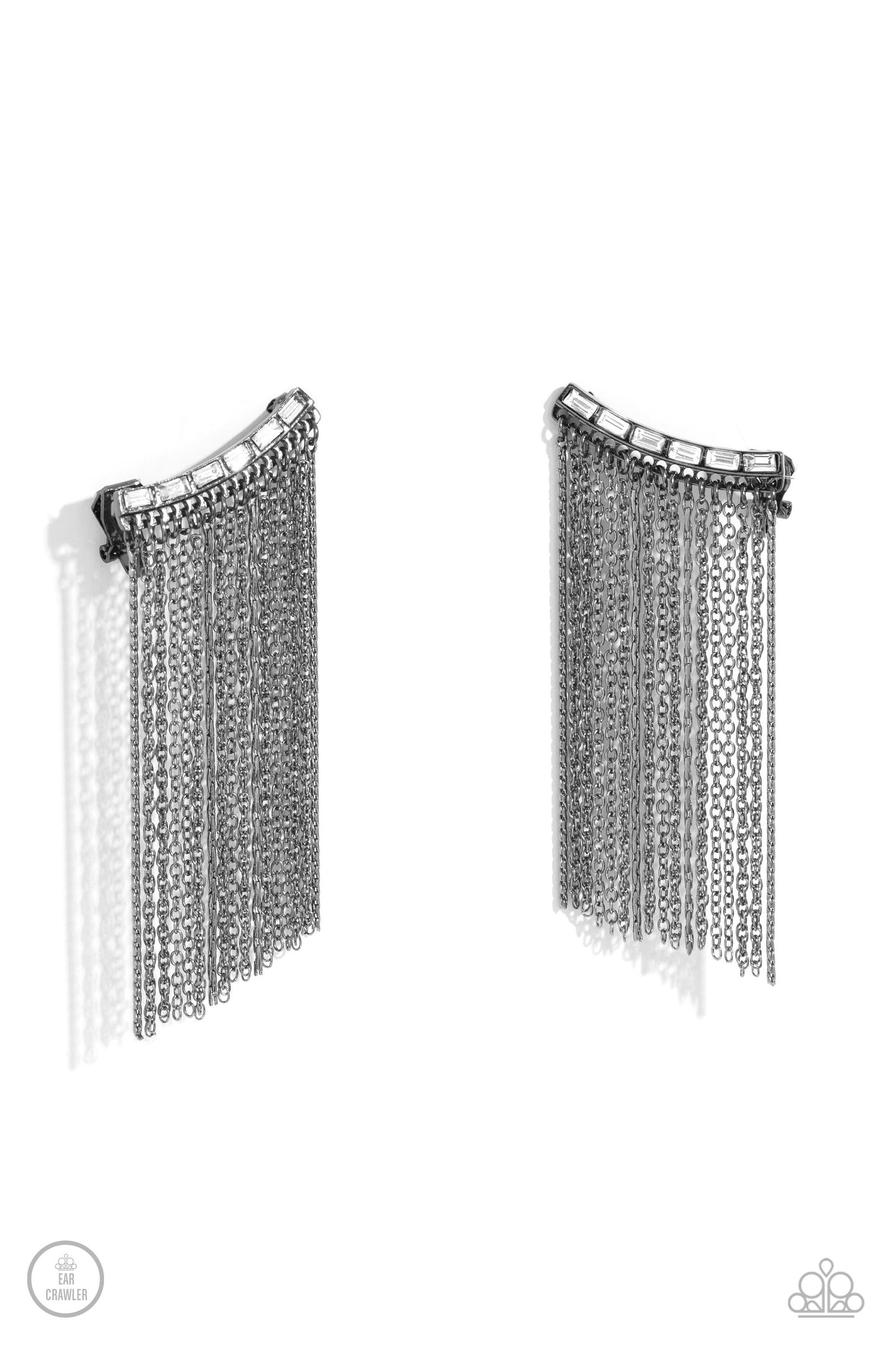 Paparazzi Feuding Fringe - Black Post Earring  P5PO-CRBK-223XX