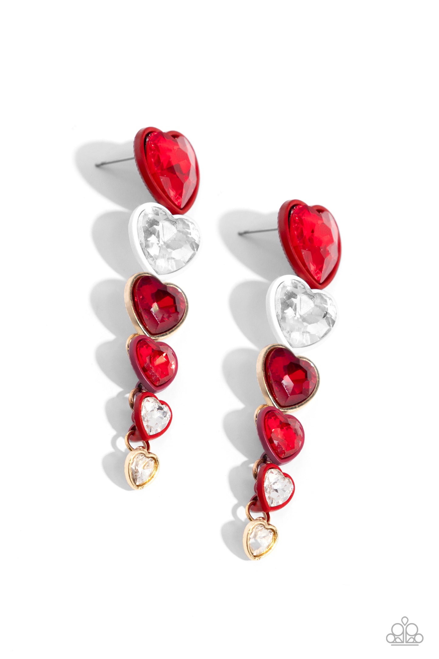 Paparazzi Cascading Casanova - Red Post Earring P5PO-RDXX-045XX