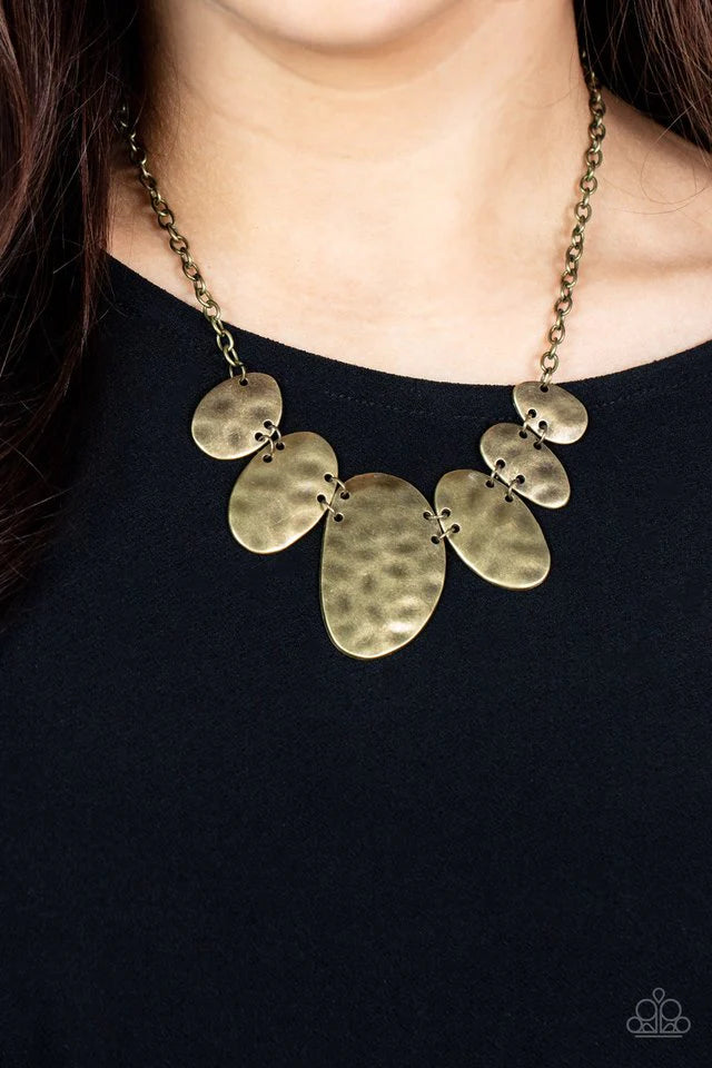 Paparazzi Cave Crawl - Brass Necklace