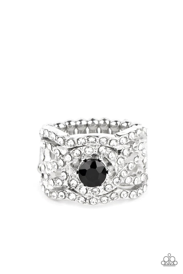 Paparazzi Doting on Dazzle - Black Ring