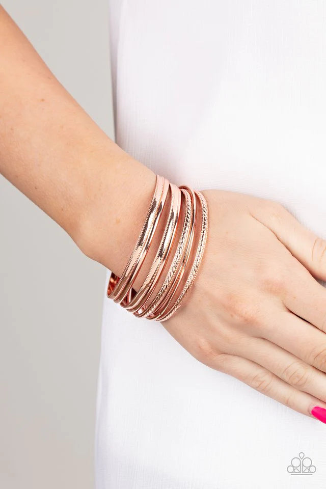 Paparazzi Stackable Shimmer - Copper Bracelet