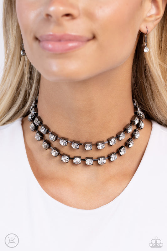 Glistening Gallery - Black Necklace P2CH-BKXX-098XX