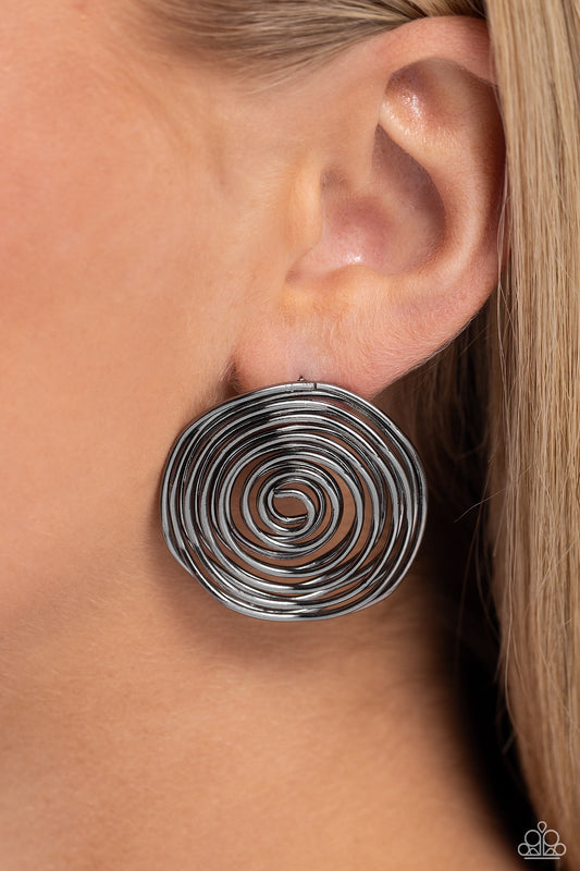 Paparazzi COIL Over - Black Post Earring P5PO-BKXX-204XX