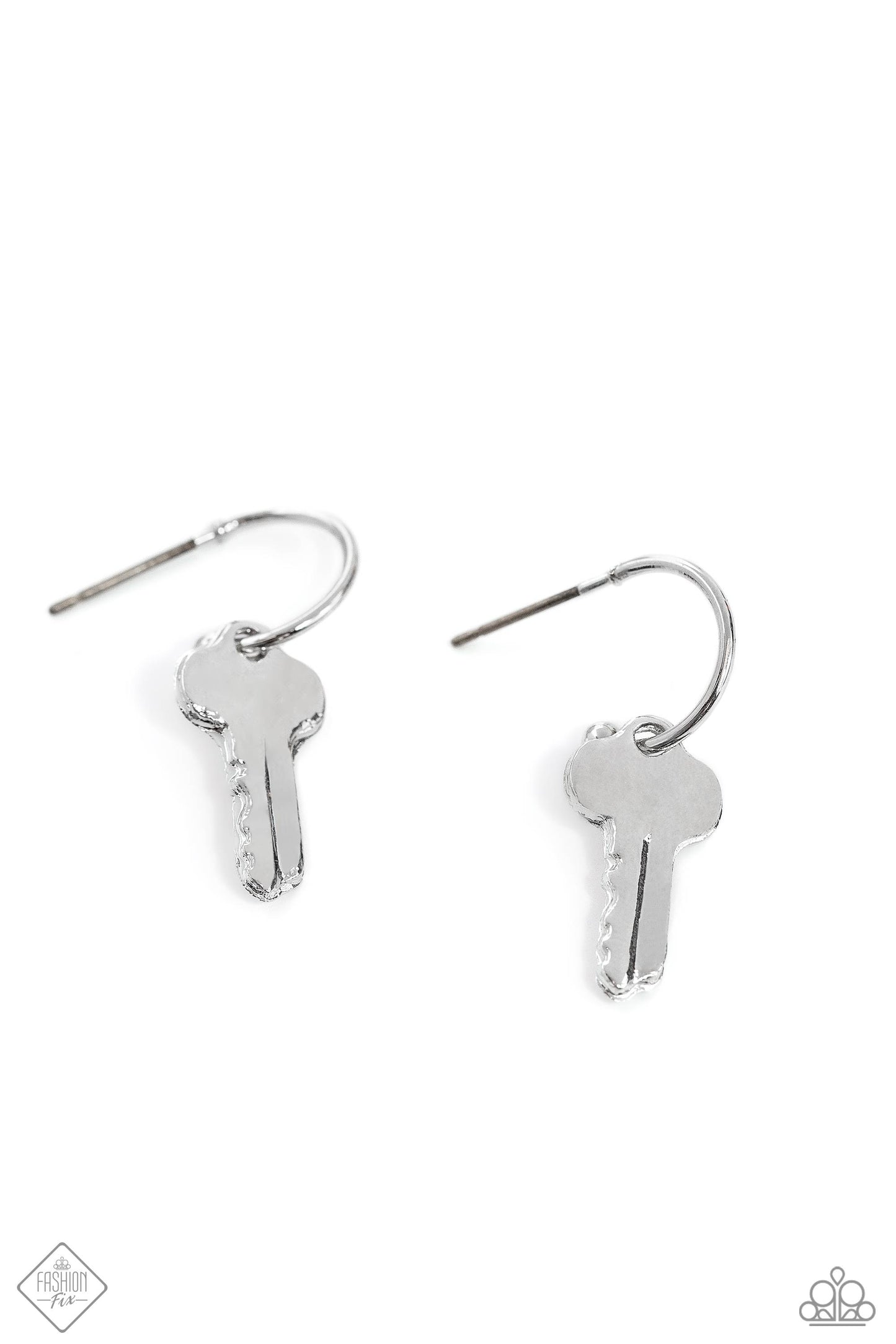 Paparazzi The Key to Everything - Silver Earring P5HO-SVXX-377SJ