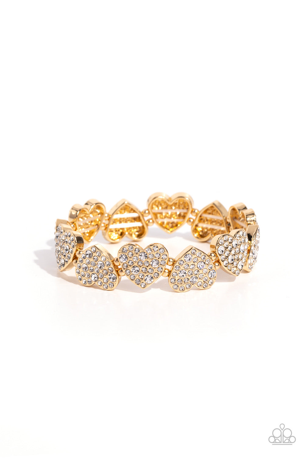 Paparazzi Headliner Heart - Gold Bracelet  P9RE-GDXX-407XX