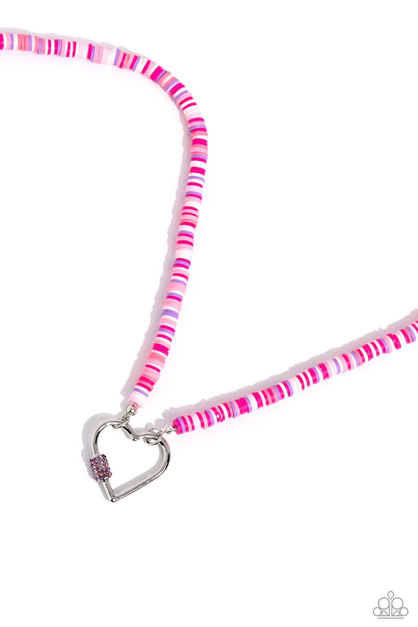 Paparazzi Clearly Carabiner - Pink Necklace  P2WH-PKXX-483XX