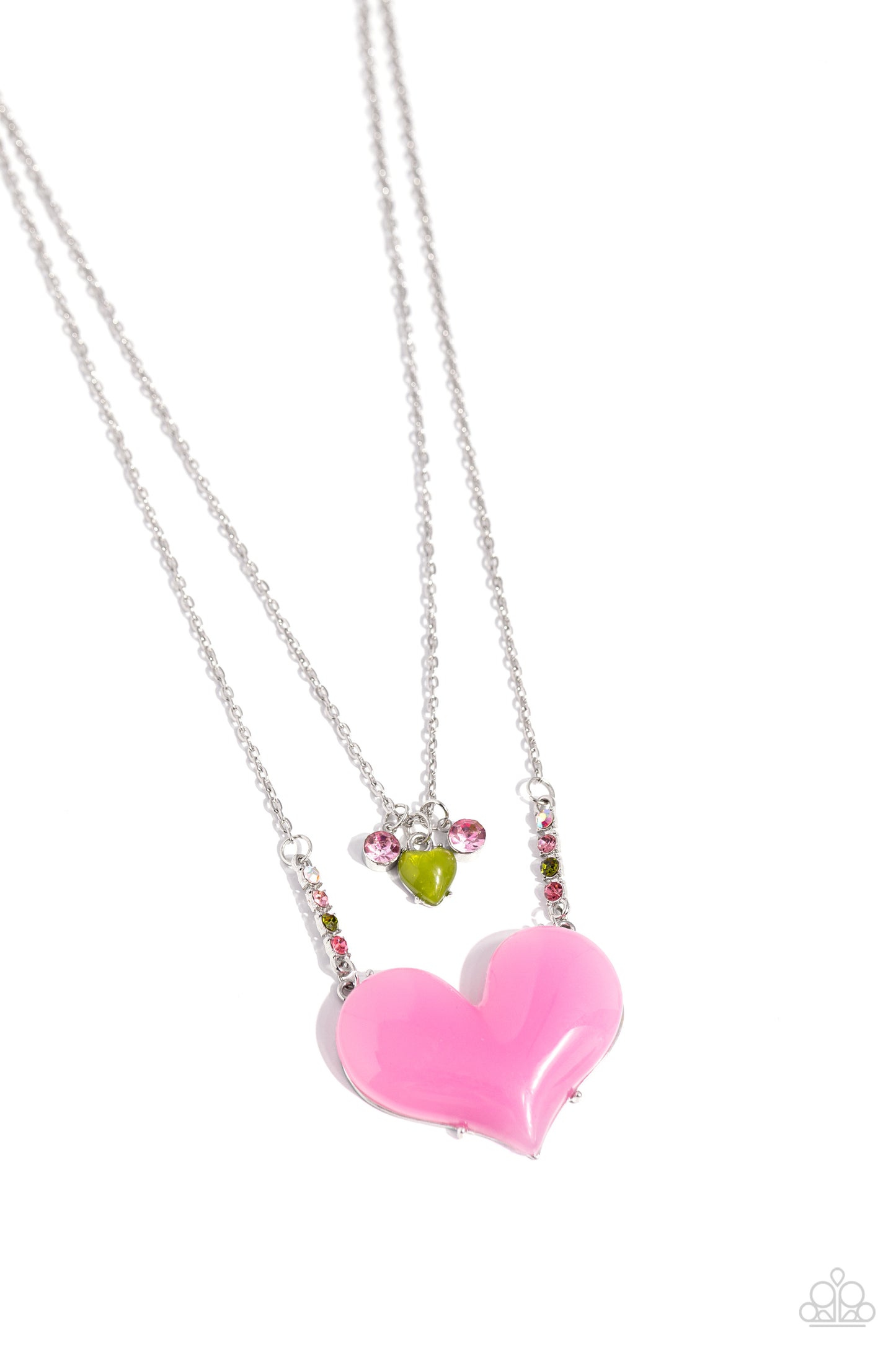 Heart-Paparazzi Racing Recognition - Pink Necklace P2RE-PKXX-402XX