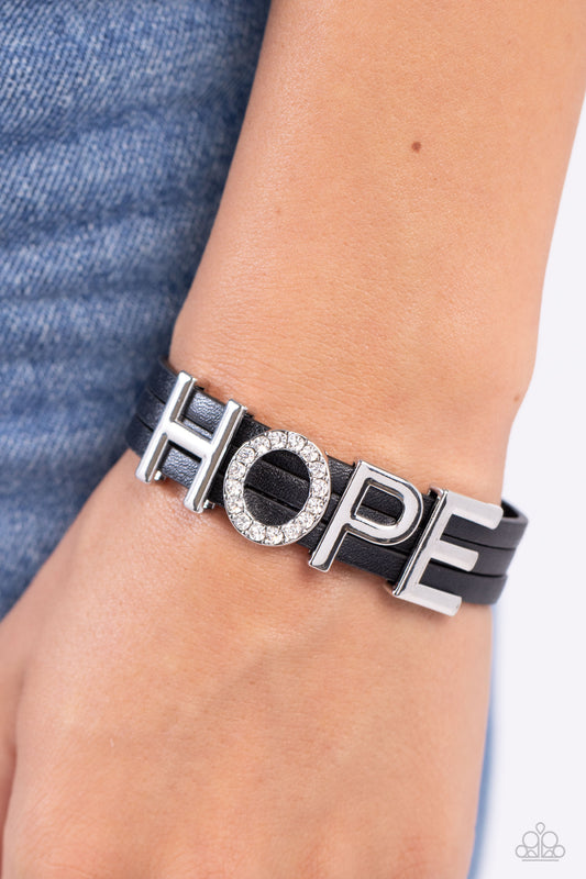 Paparazzi Hopeful Haute - Black Bracelet P9SE-BKXX-345XX