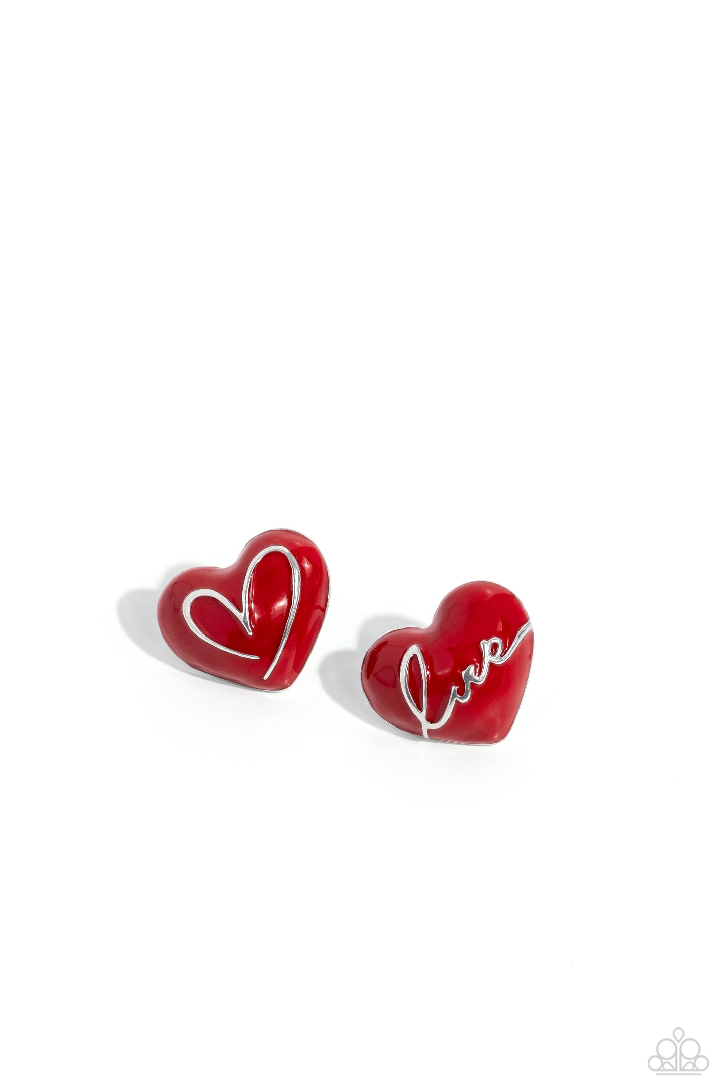 Paparazzi Glimmering Love - Red Post Earring  P5PO-RDXX-043XX